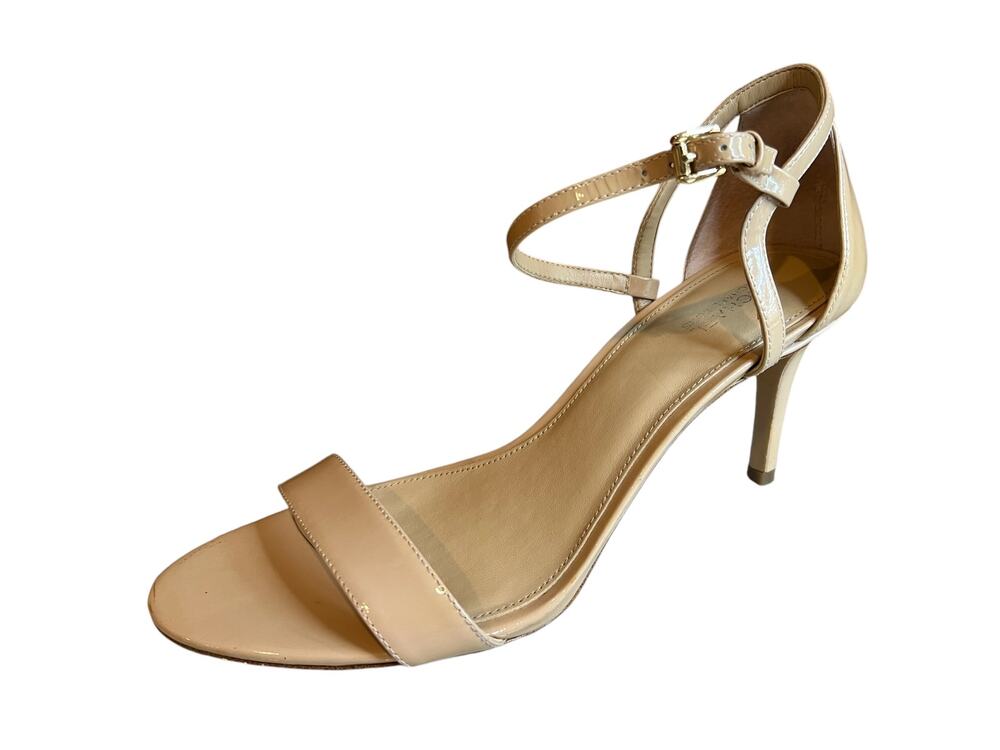 Michael Kors Heeled Sandals Ankle Strap Detail Tan Patent Leather 9